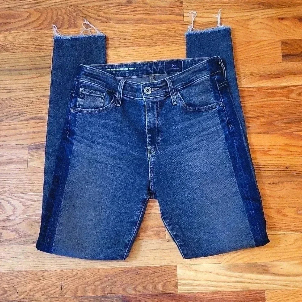 Adriano Goldschmied(AG)The Farrah Skinny Ankle Distressed Hem High-Rise Jeans 26